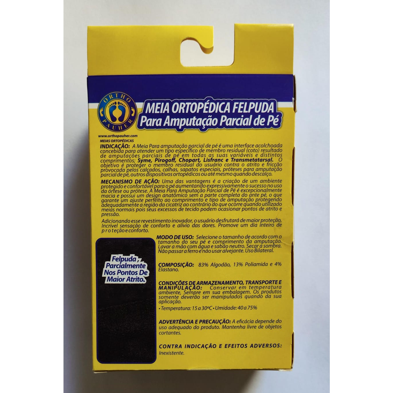 Meia Ortopédica Felpuda para Amputação Parcial de Pé - Ortho Pauher - Imagem 4