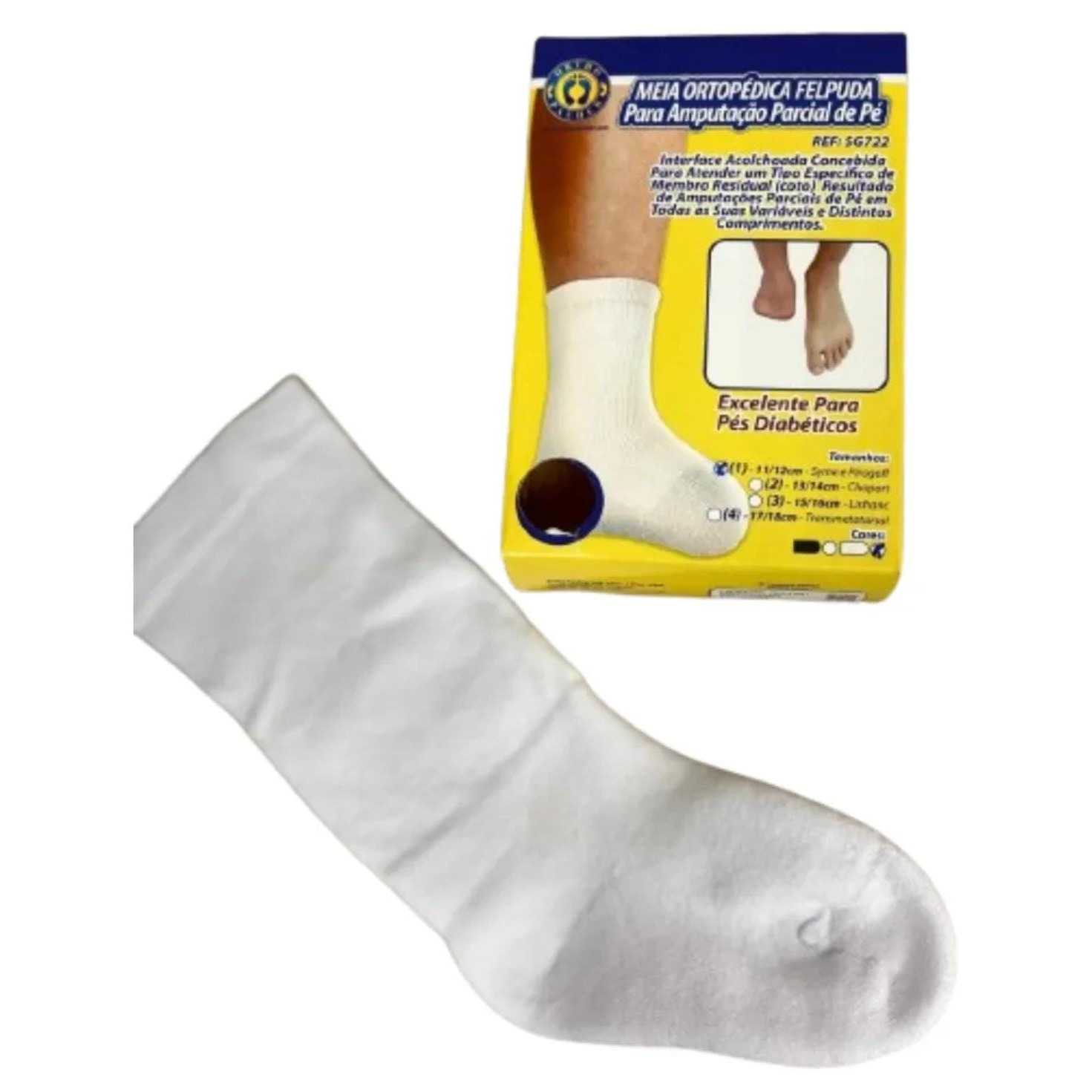 Meia Ortopédica Felpuda para Amputação Parcial de Pé - Ortho Pauher
