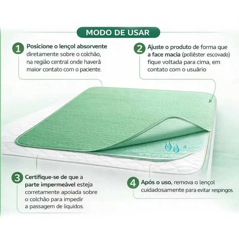 Lençol Hospitalar Impermeável Ultra Absorvente 2 em 1 - Ortho Pauher