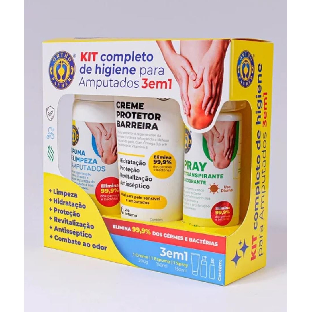 Kit Completo de Higiene para Amputado 3 em 1 - Ortho Pauher