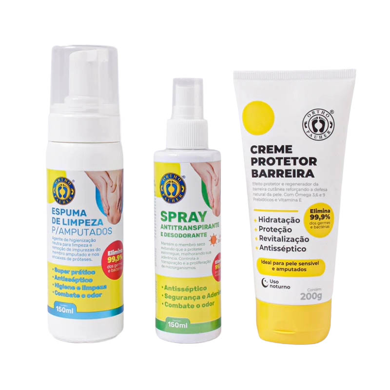 Kit Completo de Higiene para Amputado 3 em 1 - Ortho Pauher
