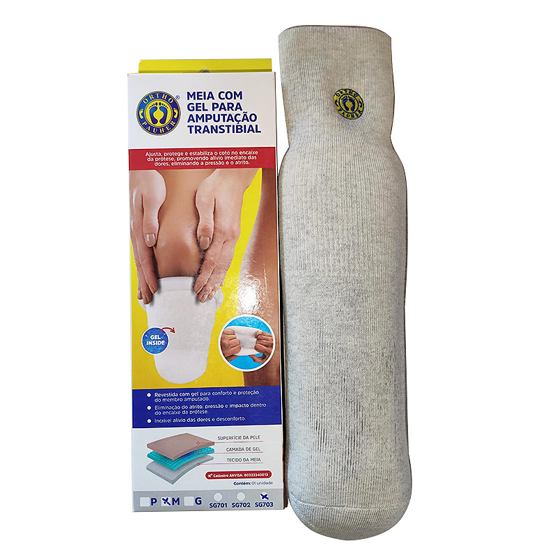 Meia com Triplo Gel para Amputado - Amputação Transtibial - SG703 - Ortho Pauher