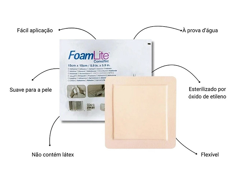 Curativo Espuma para Exsudação Leve - Foam Lite Convatec