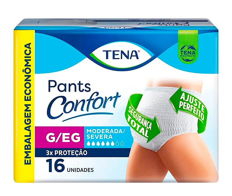 Fralda Geriátrica para Incontinência Moderada/Severa - Pants Confort Tena
