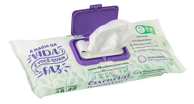 Toalha Umedecida Descartável - Essencial Premium Care