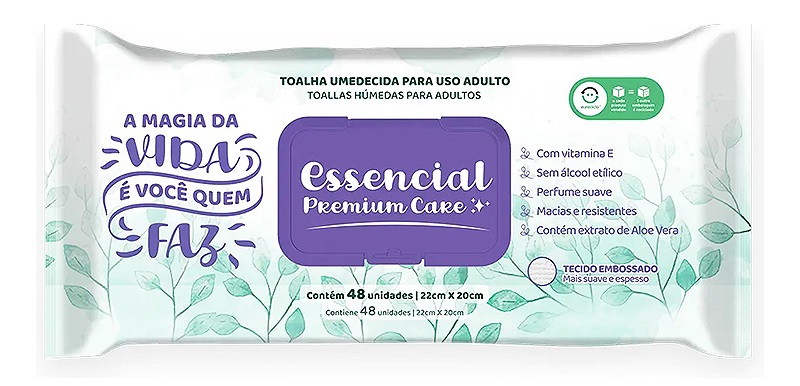Toalha Umedecida Descartável - Essencial Premium Care