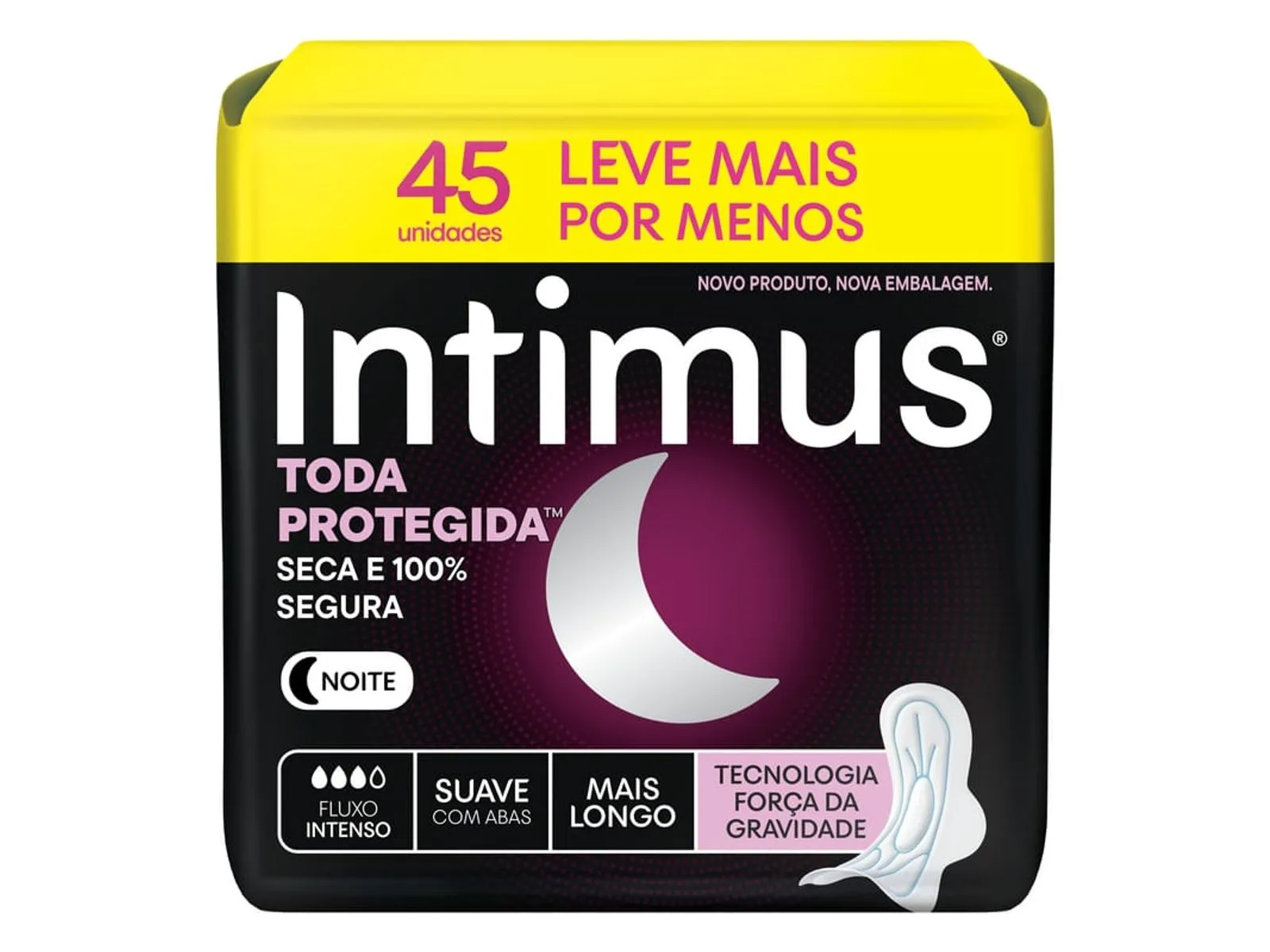 Absorvente Íntimus Toda Protegida - Fluxo Intenso - Noite - com abas