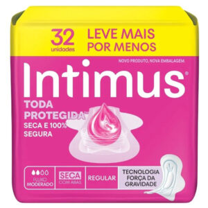 Absorvente Intimus Diurno com Abas Cobertura Seca Fluxo Moderado