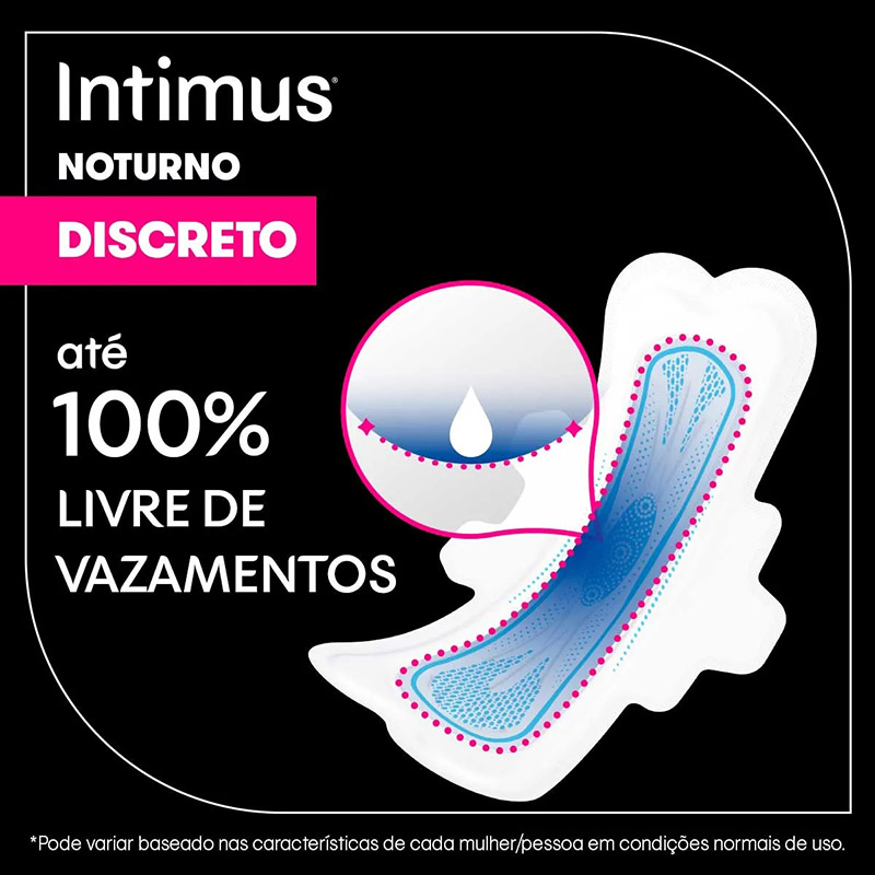 Absorvente Intimus Noturno com Abas Cobertura Suave Fluxo Intenso