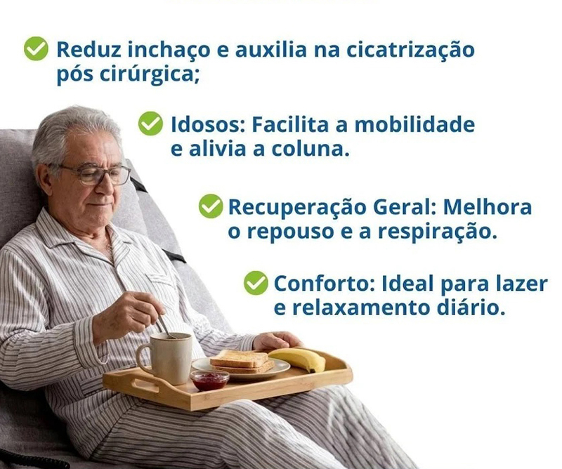 Encosto de Cama Elétrico Reclinável para Acamados e Idoso - Levita Pro LF02 Ortho Pauher