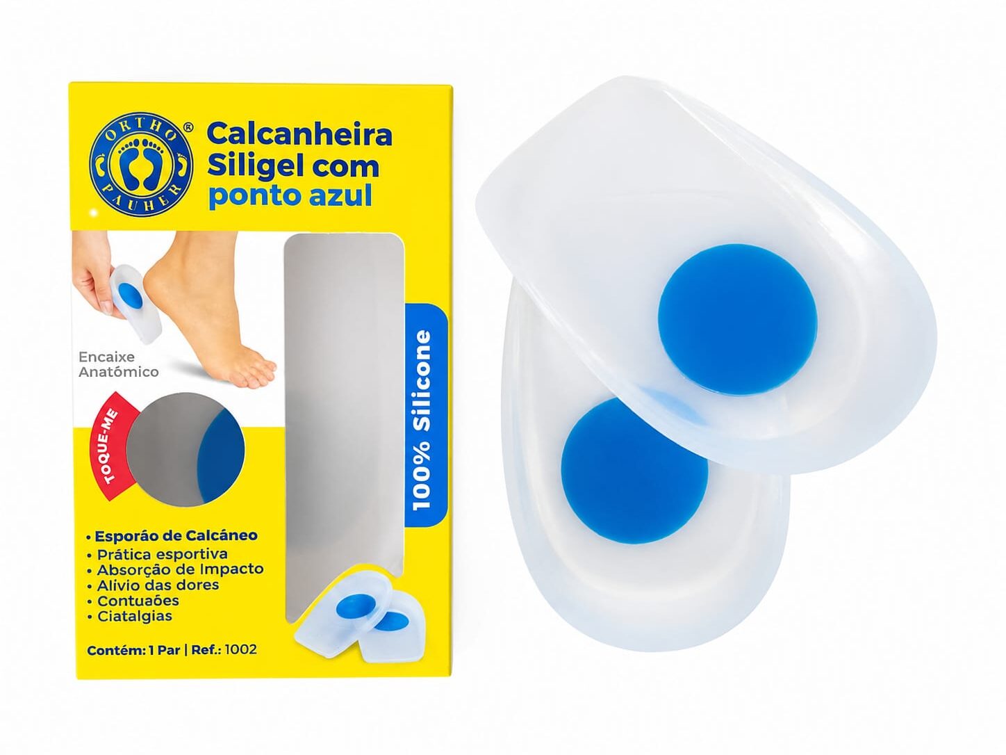 Calcanheira Siligel Com Ponto Azul - Ortho Pauher - Imagem 2